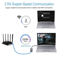 Logo personnalisé Adaptateur Ethernet Gigabit Type C vers LAN 2.5G Adaptateur USB vers RJ45 filaire 2500Mbps pour PC Téléphone