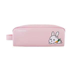 Trousse à crayons rose à fermeture éclair pour filles, en cuir PU personnalisé par l'usine Sedex, modèle Senrong SRC20-021P, doublure 210D - Product Image 1