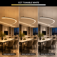 Ruban LED flexible horizontal à double température de couleur réglable, bande lumineuse incurvée 8 mm PCB 15 W/m pour éclairage linéaire personnalisé