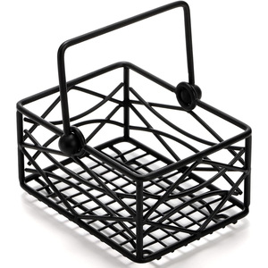 Desktop Sugar And Coffee Bag <b>Storage</b> <b>Basket</b> Wrought Iron Kitchen Organizer Rectangular Metal Wire Tea Bag Holder <b>Large</b> Capacity - Product Image 2