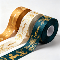 Cinta de Grosgrain Personalizada con Estampado de Flores y Montañas al Estilo de la Pintura Oriental, de Poliéster, de Lujo Chino, Certificada OEKO-TEX, para Regalo