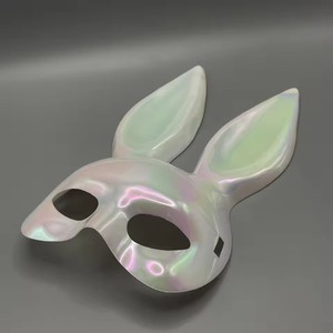 Mascarada brillante Máscara <span class=keywords><strong>de</strong></span> conejo Orejas largas <span class=keywords><strong>Disfraz</strong></span> <span class=keywords><strong>de</strong></span> <span class=keywords><strong>mujer</strong></span> <span class=keywords><strong>para</strong></span> fiesta Bola Rosa Púrpura Blanco - Product Image 3