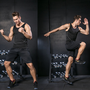 เสื้อกล้ามออกกำลังกายผู้ชายขายส่ง สไตล์ลำลองสำหรับฤดูร้อน เสื้อกีฬาเนื้อผ้าเบา ตัดเย็บแบบรูแขนกว้าง คอกลม - Product Image 1