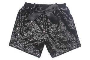Vendita calda Sparkling Kids paillettes Bow Shorts Girls Green Bling Outfit Toddler paillettes Shorts - Product Image 3