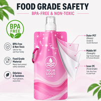 Pochette pliable écologique sans BPA, recyclable, 500 ml, pour événements sportifs et cadeaux promotionnels