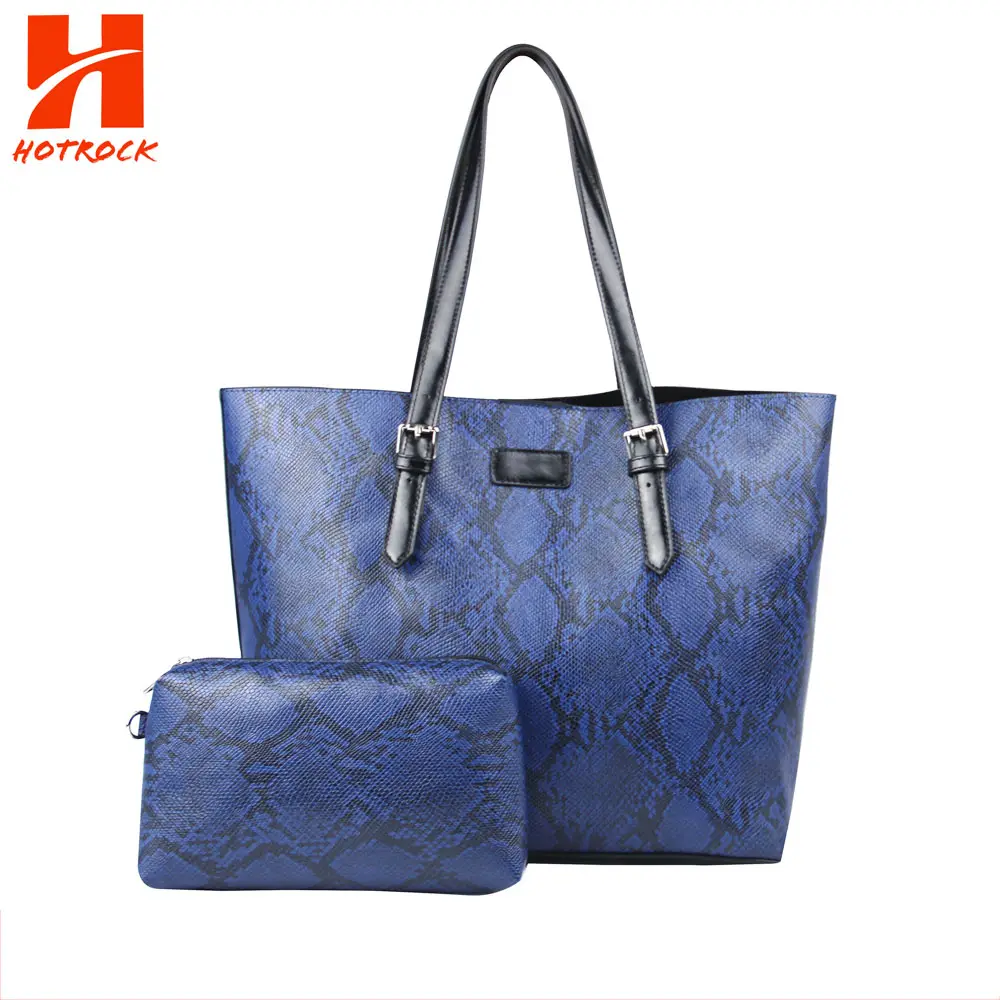 New Model Top Handle Designer Women Hand bags Serpentine Pu Leather Tote bags set