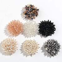 Aplikasi Kristal Berbentuk Bunga 3D, Kancing Berhias Mutiara, Hiasan Kain Felt untuk Tas, Sepatu, Kancing Jahit