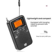 Radio Saku AM FM Portabel Layar LCD Digital Speaker Terintegrasi Jam Alarm Bertenaga Baterai dan USB untuk Perjalanan