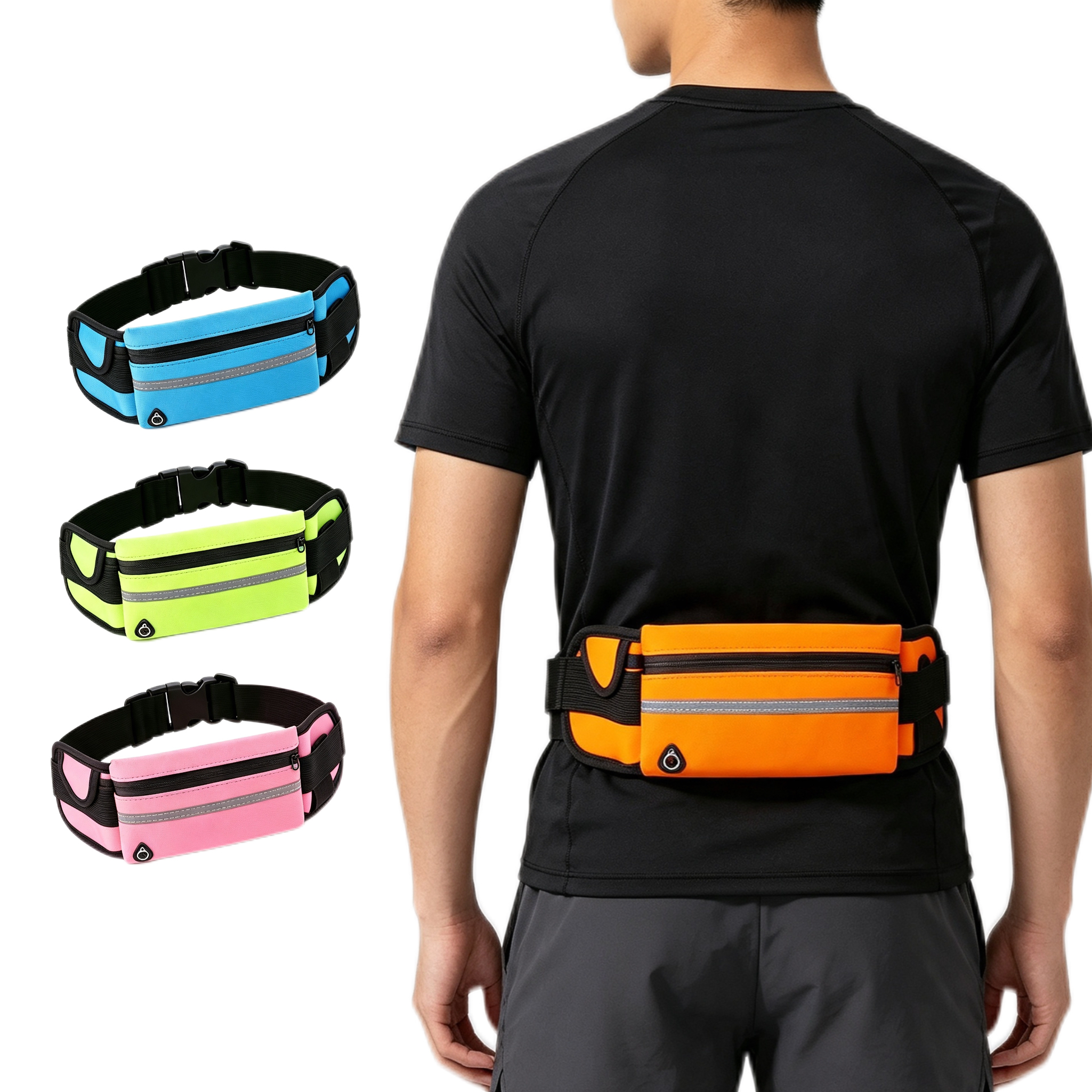 Reflective Strip Running Waist Fanny Pack