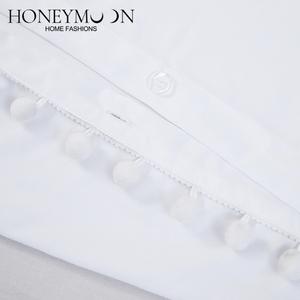 Kkmoon — lit en peluche blanc d'usine, ensemble <span class=keywords><strong>de</strong></span> literie moelleux <span class=keywords><strong>avec</strong></span> <span class=keywords><strong>housse</strong></span> <span class=keywords><strong>de</strong></span> <span class=keywords><strong>couette</strong></span> et <span class=keywords><strong>pompon</strong></span>, 4 pièces - Product Image 6