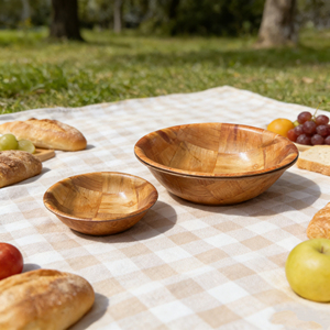 Bol en bois massif artisanal de qualité supérieure, écologique, lisse et poli, pour la maison, la cuisine, le service de salades, le stockage de fruits, le restaurant - Product Image 2