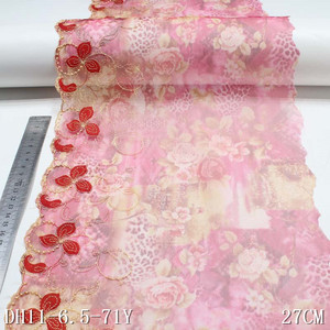 Ren Thêu Hoa Nhiều Màu Kiểu Pháp Thiết Kế Mới Vải Tuyn Mỏng In 23Cm Cho Áo Ngực - Product Image 4