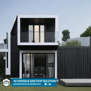 Günstiger Preis 2 Stockwerke kleines vorgefertigtes Tiny House fertiggestelltes Mini-Luxus-Modul-Modelldesign mit Schlafzimmer fertighaus Haus-Villa