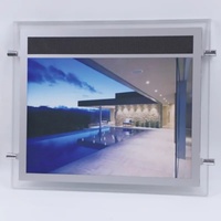Layar Iklan Kotak Lampu Panel Akrilik Tepi Kristal Tipis dengan Lampu LED Backlit dan Bingkai Magnetik untuk Pajangan Poster