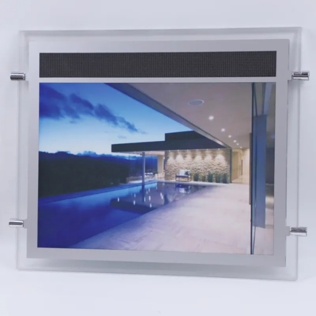 Magnetic Frame Poster Display Led Backlit Slim Crystal Edge Acrylic Panel Light Box Display Advertising Screen