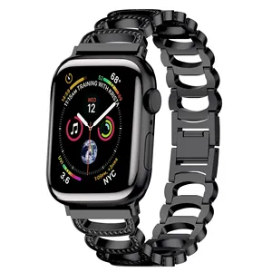 Dây Đeo Kim Loại C Link Rhinestone Diamond Cho Apple Watch Dây Đeo Trang Sức Đồng Hồ Kim Loại