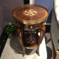 Table d'angle ronde classique en bois massif Design fonctionnel et créatif pour améliorer le salon