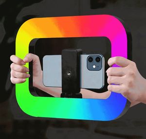 Lampe d'appoint rectangulaire RVB rechargeable pour téléphone portable, anneau lumineux portable bicolore réglable pour selfie, vente en gros - Product Image 2