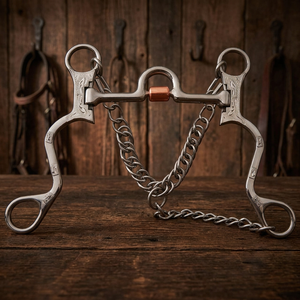 En gros, Mors de cheval Western en acier inoxydable de haute qualité avec rouleau de joue complet et chaîne de bridon, OEM ODM SKI - Product Image 3