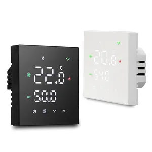 Painel de toque fosco Tuya Smart 16A termostato elétrico de aquecimento de piso interruptor controlador de temperatura com cabo de 3 metros sensor de piso