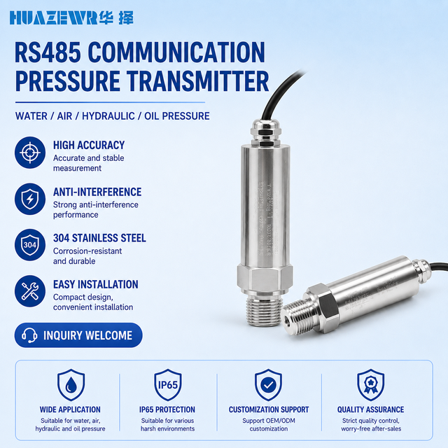 Factory Direct Industrial Air Hydraulic Pressure Sensor 4-20mA Output Pressure Transmitter for Liquid Gas Oil Measurement