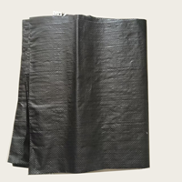 Sac tissé en PP noir 50KG 100KG, résistant aux UV, avec bande verte pour riz et engrais