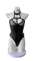 Latex Bodysuit für Damen, Übergröße, Schwarz, Lackleder, Sexy Dessous, Catsuit, Reizvoller Schlafanzug, Aufregende Nachtwäsche