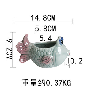 Vaso <span class=keywords><strong>per</strong></span> Piante Succulente in Ceramica a Forma <span class=keywords><strong>di</strong></span> <span class=keywords><strong>Pesce</strong></span> Tropicale, Ornamento Carino <span class=keywords><strong>per</strong></span> Piante Grasse, Vendita all'Ingrosso - Product Image 5