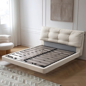 Cama Matrimonial Zayshine de Estilo Nórdico Moderno y Lujoso, Tapizada en Terciopelo Blanco, Tamaño Queen/King de 1.8 Metros, Cama Doble Suave para Apartamento - Product Image 5