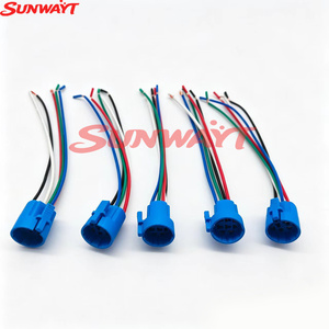 Interrupteur à bouton-poussoir réinitialisable en métal à tête plate, étanche, 22 mm, éclairé par LED, 12-24V, 1NO, avec connecteur de câble - Product Image 2