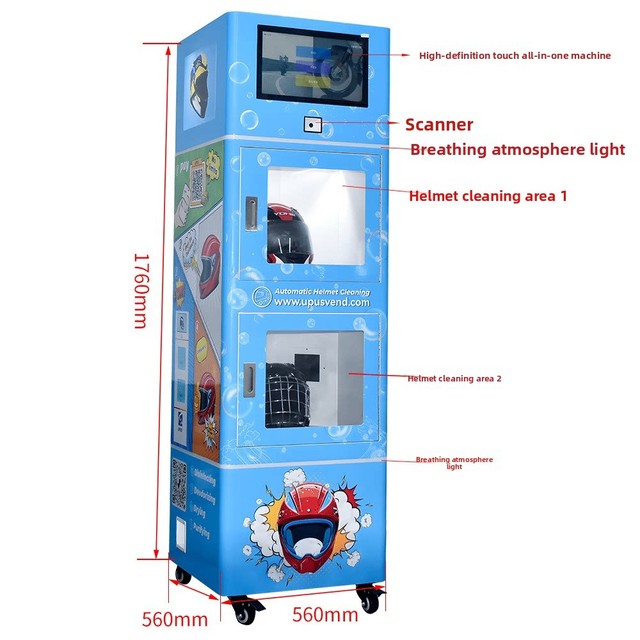 Mini Smart Automatic Motorcycle Bike Helmet Cleaning Machine High Temperature Steam Disinfect Cleaning Vending Machine