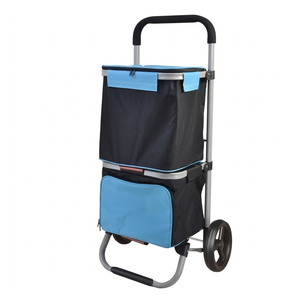 Chariot <span class=keywords><strong>de</strong></span> <span class=keywords><strong>courses</strong></span> pliable en aluminium isolé, capacité 50 kg, roulettes <span class=keywords><strong>de</strong></span> 175 mm <span class=keywords><strong>pour</strong></span> seniors, poignée ergonomique, sac à roulettes <span class=keywords><strong>pour</strong></span> usage quotidien - Product Image 2