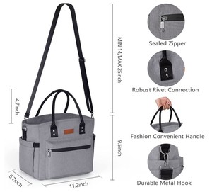 Sac à Lunch isotherme pour <span class=keywords><strong>hommes</strong></span>, boîte à Lunch en <span class=keywords><strong>Film</strong></span> d'aluminium, isolé, Cool, réglable, bandoulière, Portable, grand fourre-tout pour femmes - Product Image 2