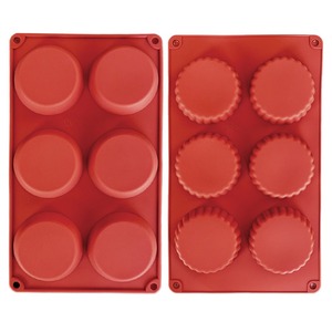 Moules à muffins en silicone Moules à oeufs pour la cuisson Moule rond en silicone pour muffins Œufs Tartes Pain de maïs 6 cavités Moule à tarte Whoopie - Product Image 4