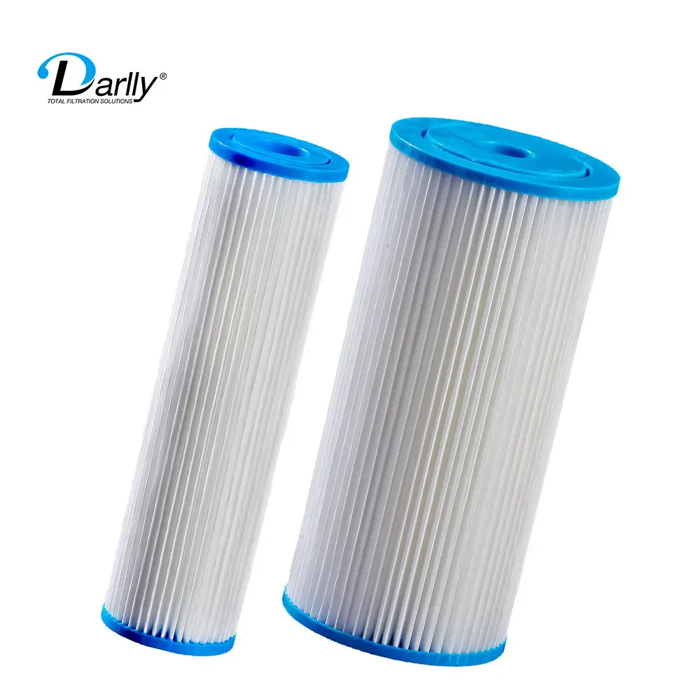 Produsen Zhejiang Darlly Filter kartrid Filter berlipat poliester 10 inci 5 mikron untuk sistem RO