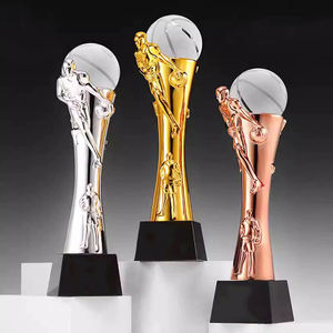 Medaglie Trofeo Personalizzate in Resina Placcata Oro per MVP di Pallavolo, Basket, Calcio, Badminton, Baseball 2026 - Product Image 1