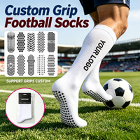 Chaussettes de football en nylon avec logo et points antidérapants, chaussettes antidérapantes pour hommes, entraînement de football, séchage rapide, chaussettes personnalisées sans couture