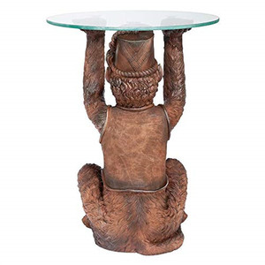Polyresin/.resin coffee <strong>table</strong> Decor Moroccan <strong>Monkey</strong> Business Glass Topped Side <strong>Table</strong>, 21 Inch, Full Color