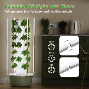 Directo de fábrica, nuevos sistemas de cultivo hidropónico, maceta de jardín de Torre Vertical para interiores con luz de cultivo <span class=keywords><strong>Led</strong></span> - Product Image 3