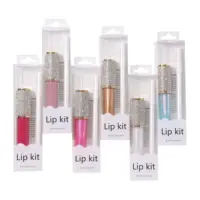 Sampel Gratis Grosir Label Pribadi Transparan Vegan Kit Lip Gloss Mengkilat Tahan Lama Kit Kosmetik Make Up Matte Lipstik Kit