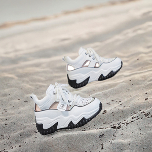 GON22 Casual Chunky Sandals for Spring Summer Breathable Lace-Up Design with <b>Height</b>-<b>Increasing</b> Hollow-out and PU <b>Insole</b> - Product Image 2