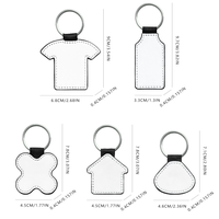 Porte-clés vierge double face en cuir PU blanc pour sublimation DIY