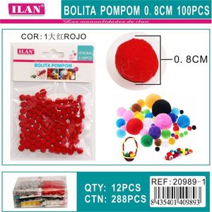 Pompon Ilan 0,8 cm Rossi per Decorazioni Artigianali e Progetti Fai-da-Te - Product Image 3