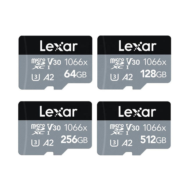 Original Lexar Professional Micro TF SD Card 1066x 64GB 128GB 256GB Memory Card V30 A2 Class10 SDXC Max 160MB/s for Phone Camera