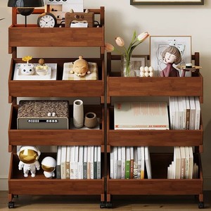 Bamboo floor shelf, multi-tiered living room snack rack, display rack for miscellaneous items, kitchen <b>vegetable</b> storage rack, - Product Image 5