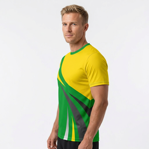 Camiseta Deportiva para Hombre, Cuello Redondo, Manga Corta, Algodón, Corte Holgado, Ropa Deportiva - Product Image 5