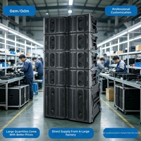 Enceintes Line-Array Empilées Multi-Haut-Parleurs en Bois Suspendues pour Festivals de Musique en Extérieur, Stades et Renforcement Sonore de Scène