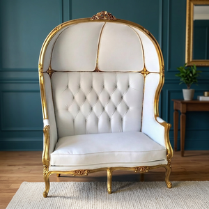 Luxury Wedding Canopy Chair Midcentury Tufted Durable Living Room Furniture with Solid Wood <b>Frame</b> - Product Image 3
