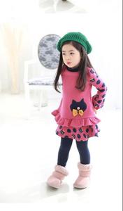 Venta al por Mayor en Línea, Ropa Infantil, Vestido Casual Dulce de Manga Larga con Lazo para Niñas, de Fábrica China - Product Image 2