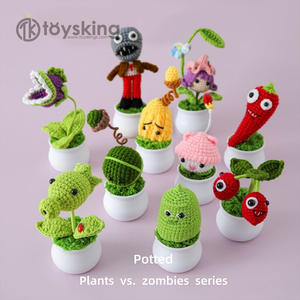 Recuerdos de Juegos de la Infancia, Plantas de Flores Hechas a Mano, Serie de Guerra de Pequeños Zombis, Decoración de Escritorio para Estudiantes en Maceta - Product Image 1